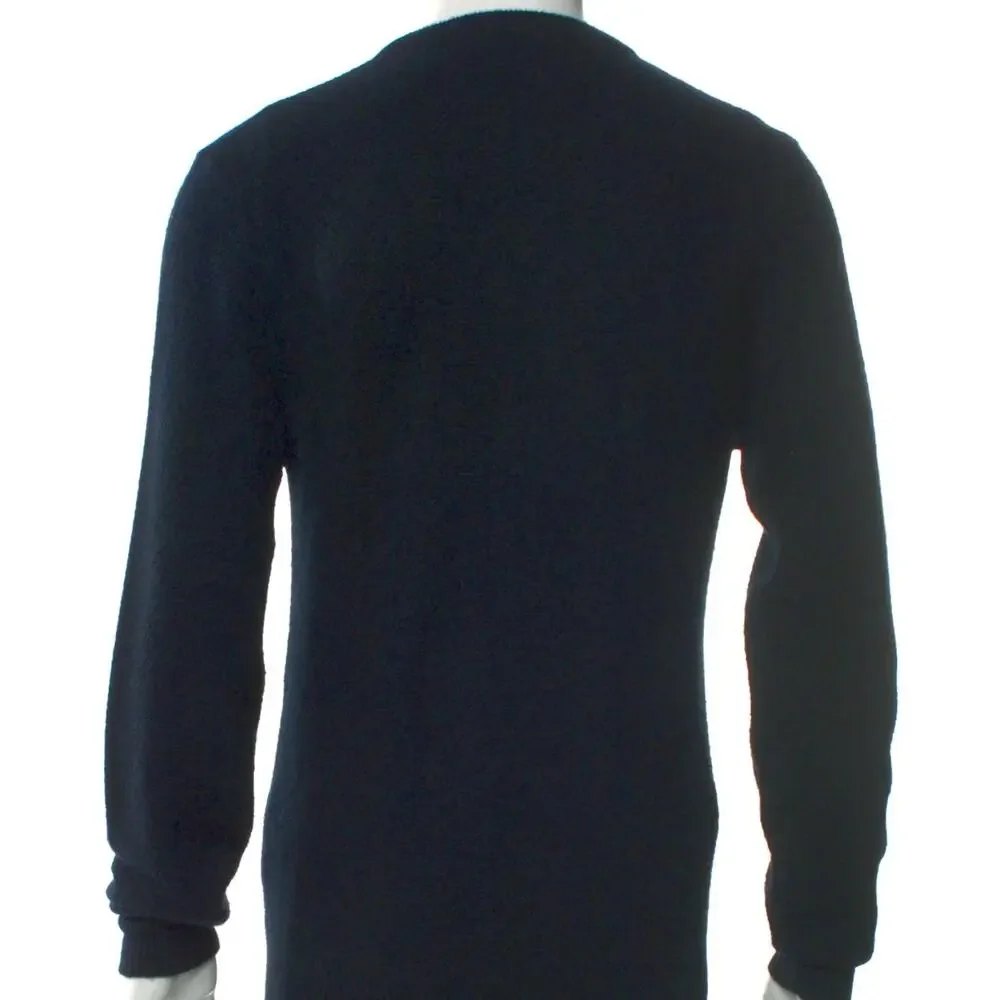 Vintage Christian‎ Dior V Neck Sweater Navy Minimakist Logo Knit XL USA